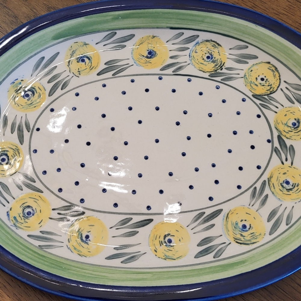 Handcrafted Floral Oval Platter